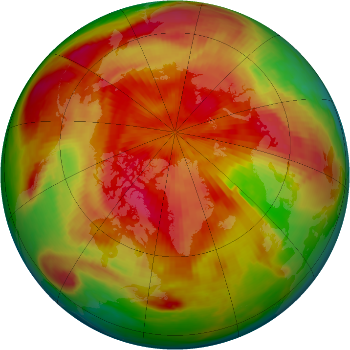 Arctic ozone map for 14 April 1980